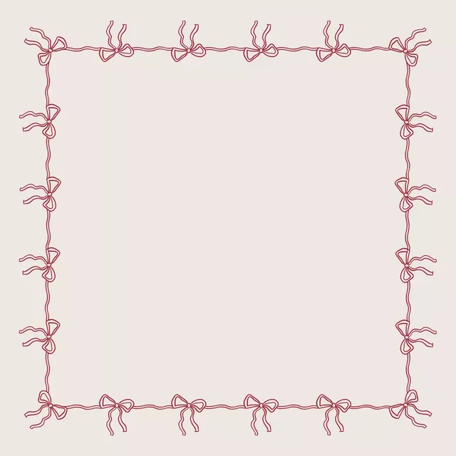Tischdecke Schleifenrand Beige Dunkelrot