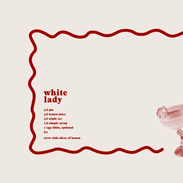 Tischset Cocktail White Lady