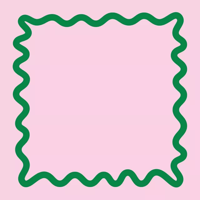 Kissen Wellenrand Rosa Grün