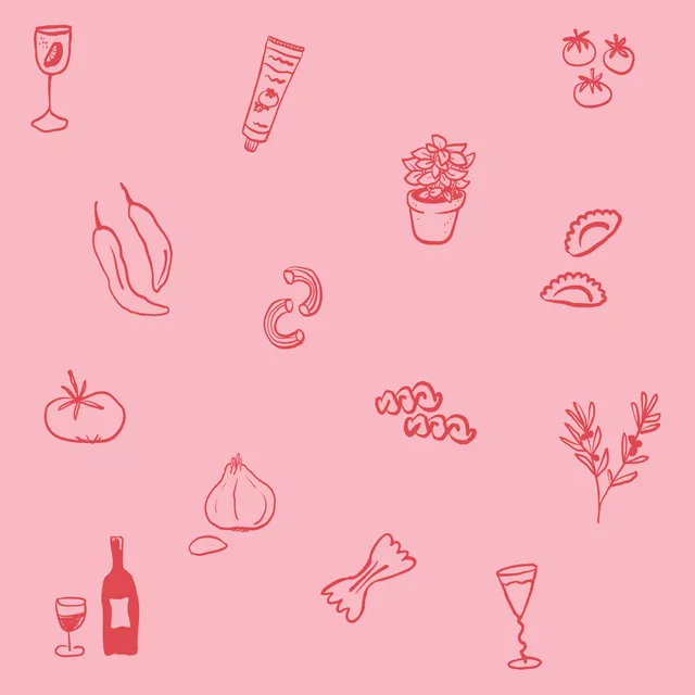 Kissen Pizza Pasta Pattern