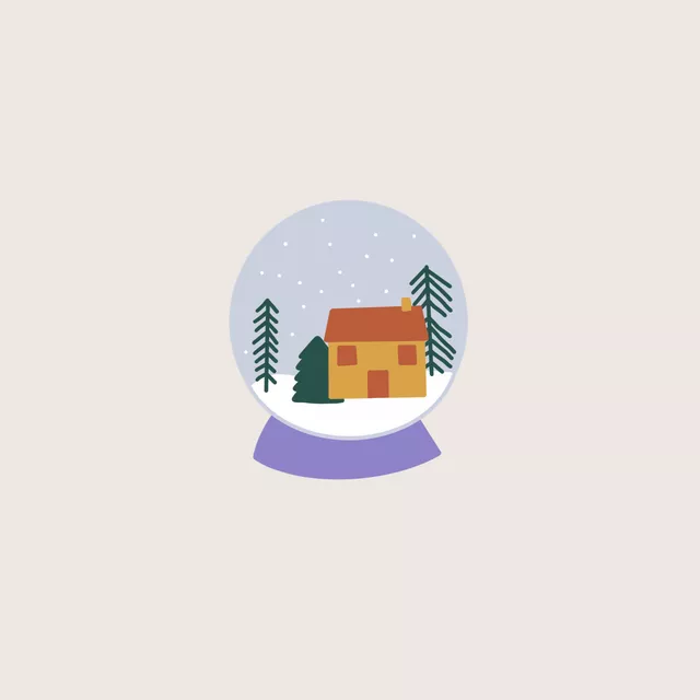 Schneekugel mit Haus