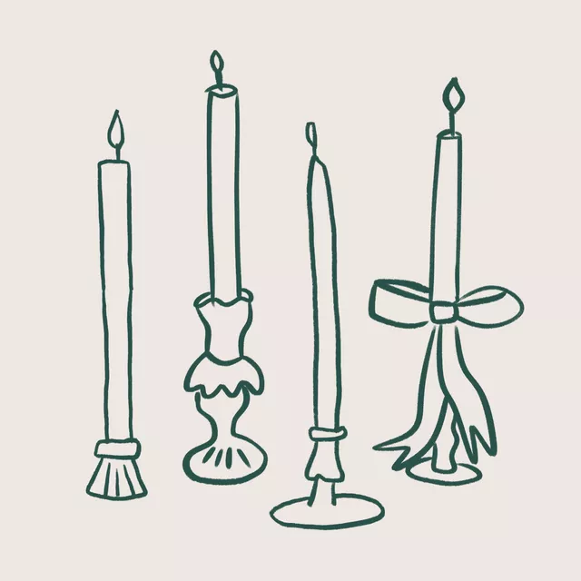 Geschirrtücher Adventskerzen Dunkelgrün