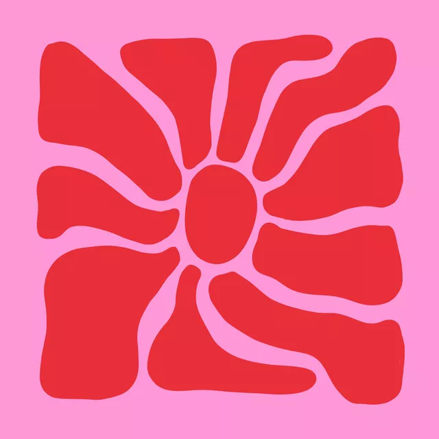 Kissen Bloom 1 Rot Pink