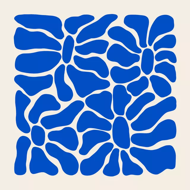 Kissen Bloom 2 Blau Beige
