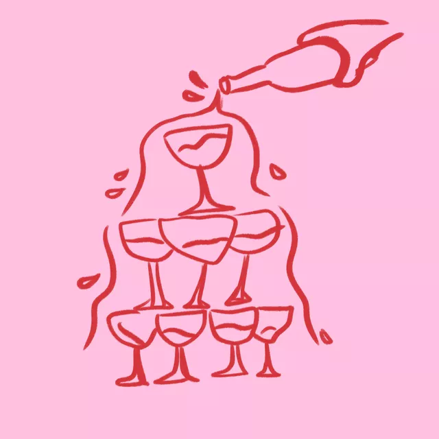 Geschirrtücher Champagnerbrunnen Pink