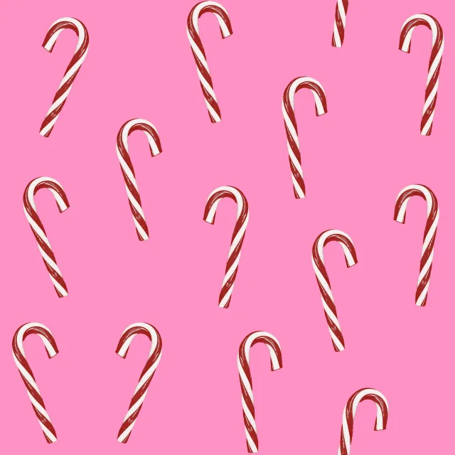 Kissen Candy Canes Muster Pink