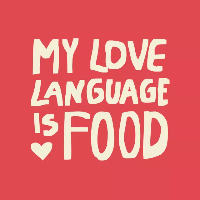 Kissen My Love Language Is Food Red