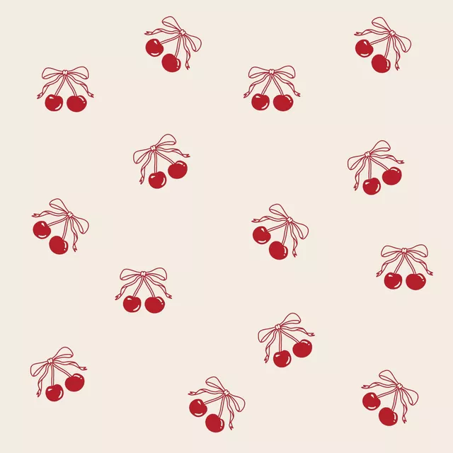 Kissen Kirschen Muster Beige