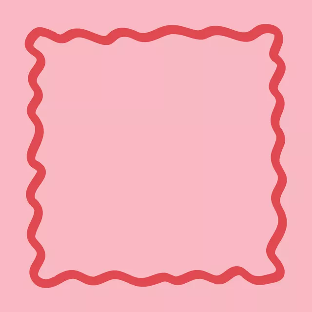 Kissen Wellenrand Pink Red