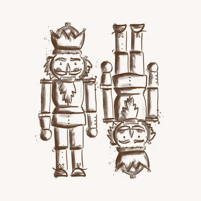 Kissen Nussknacker Friends braun