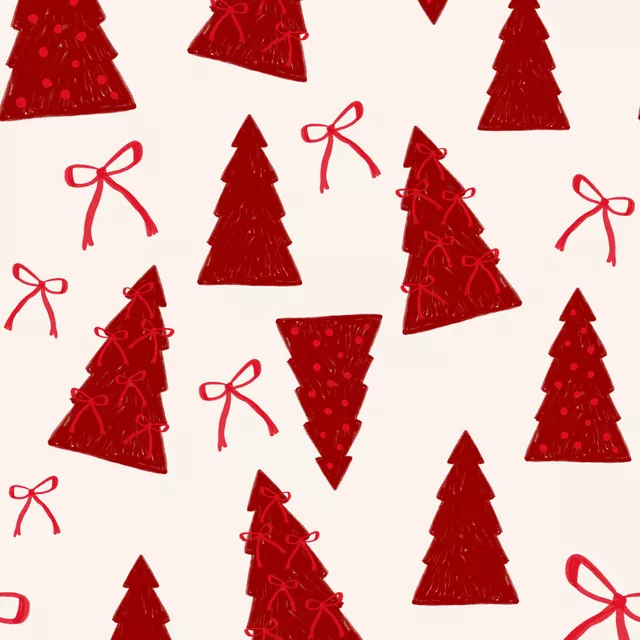 Kissen Tree Allover red
