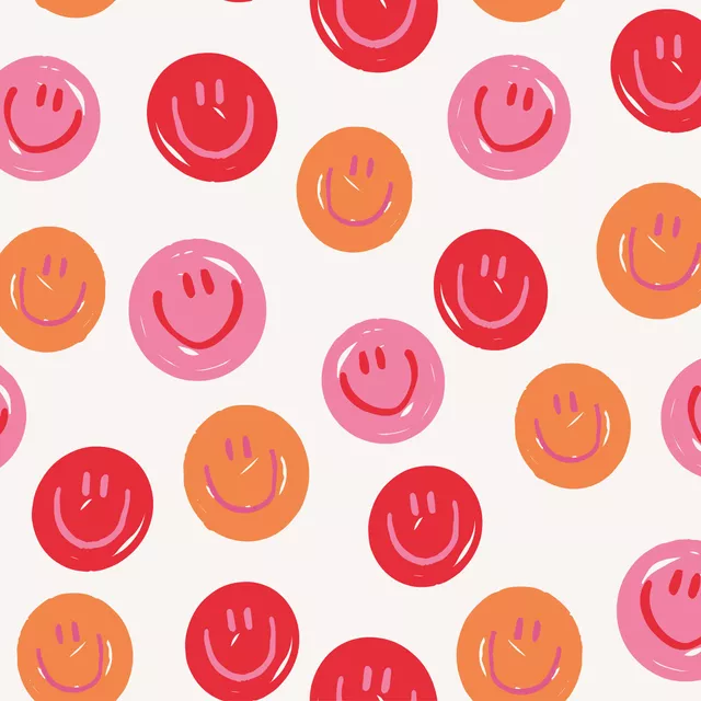 Kissen Allover Smile Rosa