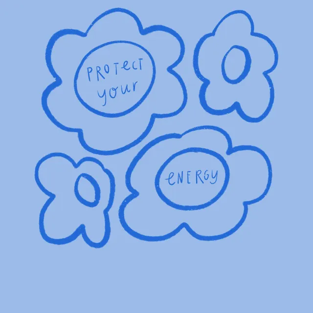 Kissen Energy Flower blue