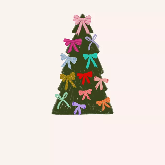 Kissen Tannenbaum Schleifen bunt