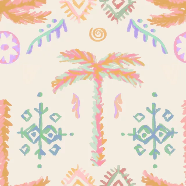 Kissen PALM ETHNO IKAT