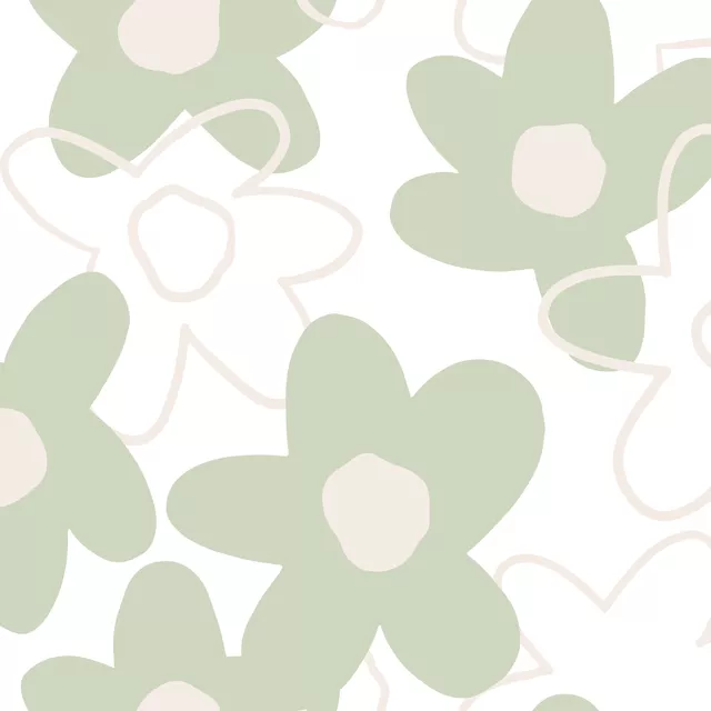 Spring Flower Pattern grün