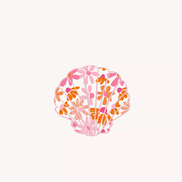 Kissen Muschel Blumen rosa
