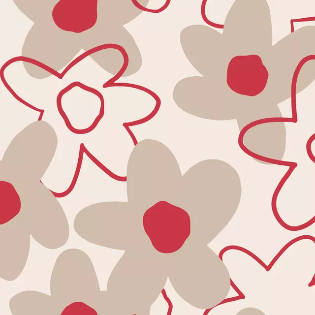 Geschirrtücher Spring Flower Pattern rot