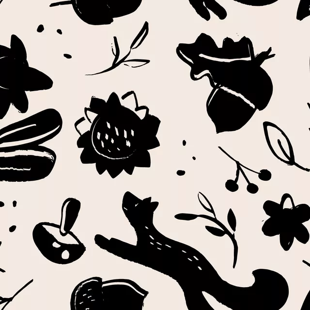 Tischdecke Fuchs Herbst allover schwarz
