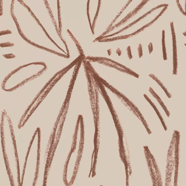 Kissen Ethno Allover braun Leaf