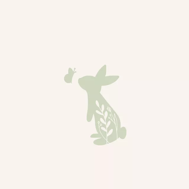 Geschirrtücher Hase mit Schmetterling grün
