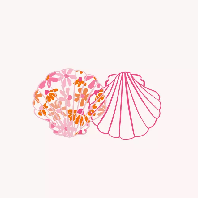 Kissen Zwei Muscheln rosa