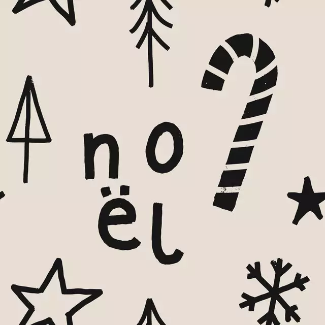 Tischdecke Noel Allover Pattern Black