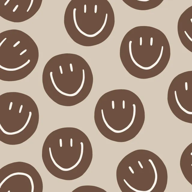 Kissen Smile Allover braun