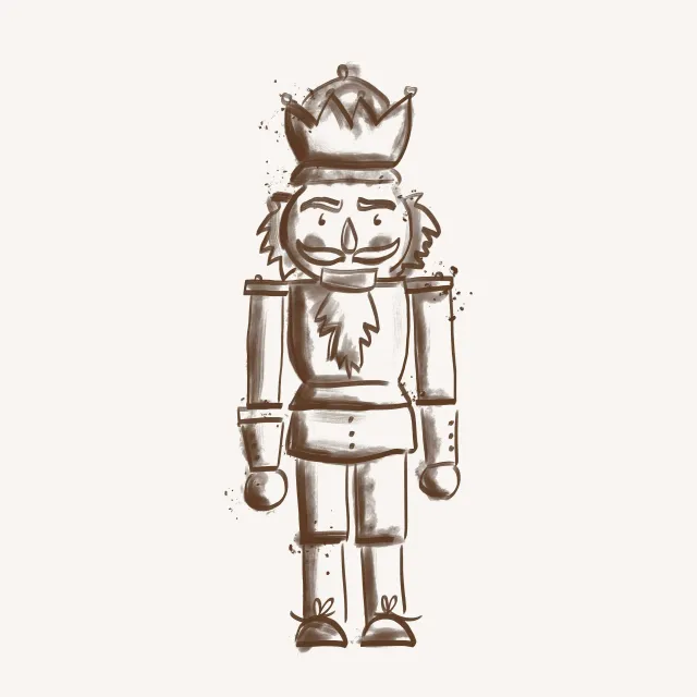 Kissen Nussknacker braun