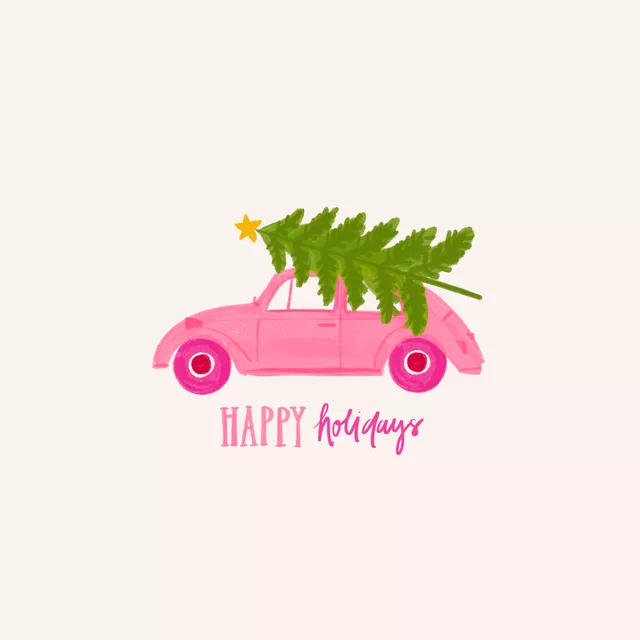 Kissen Happy Holidays Auto