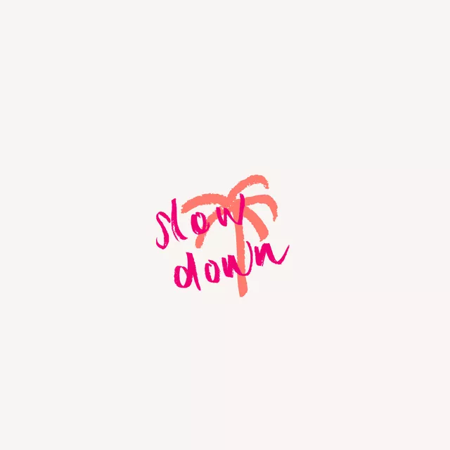 Kissen Slow Down Ethno Spruch bunt