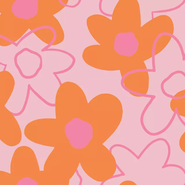 Spring Flower Pattern orange
