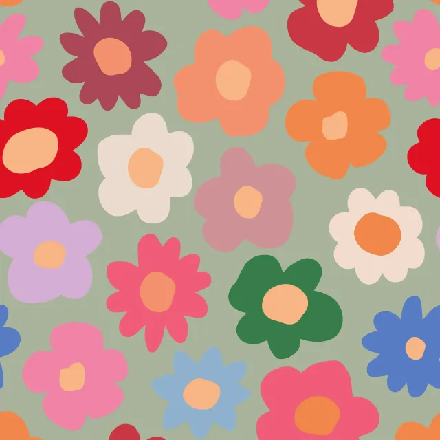 Kissen Daisy Allover grün