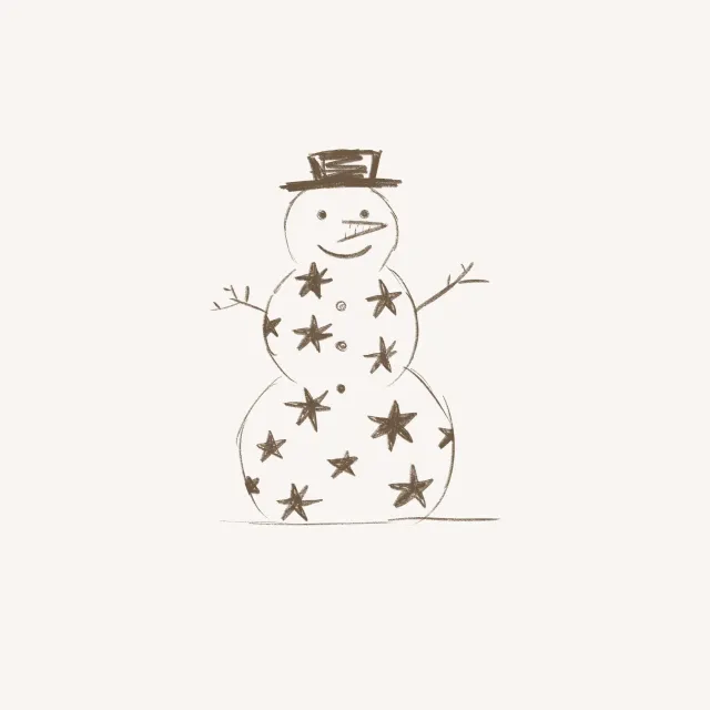 Servietten Schneemann Stern beige