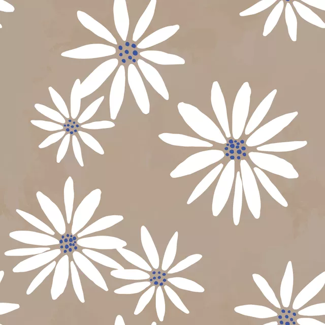 Tischset Brown White Flower Pattern