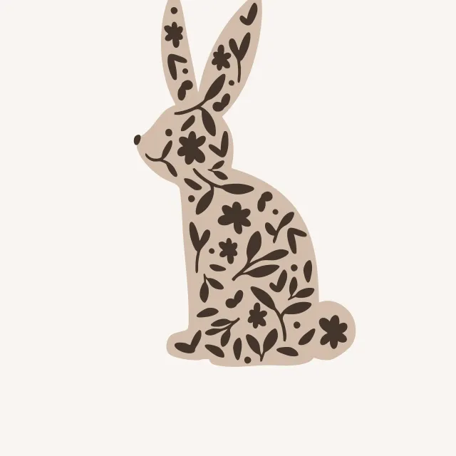 Kissen Hase Blumen