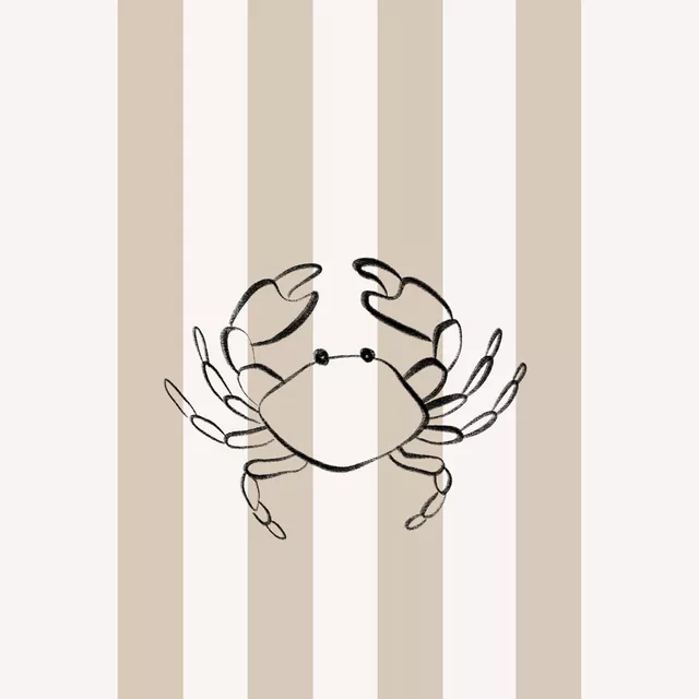Kissen Krabbe Streifen beige
