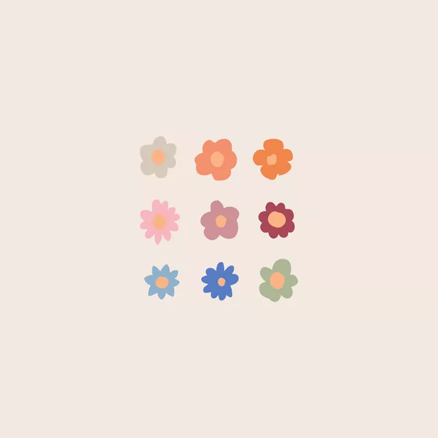 Tischdecke Regenbogen Blumen