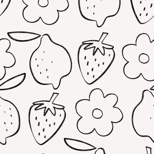 Tischläufer Blumen Erdbeeren Allover beige