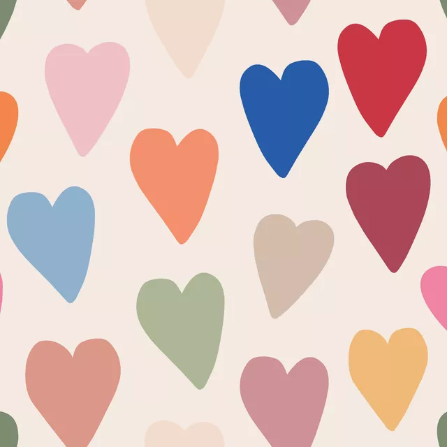 Kissen Herz Allover bunt
