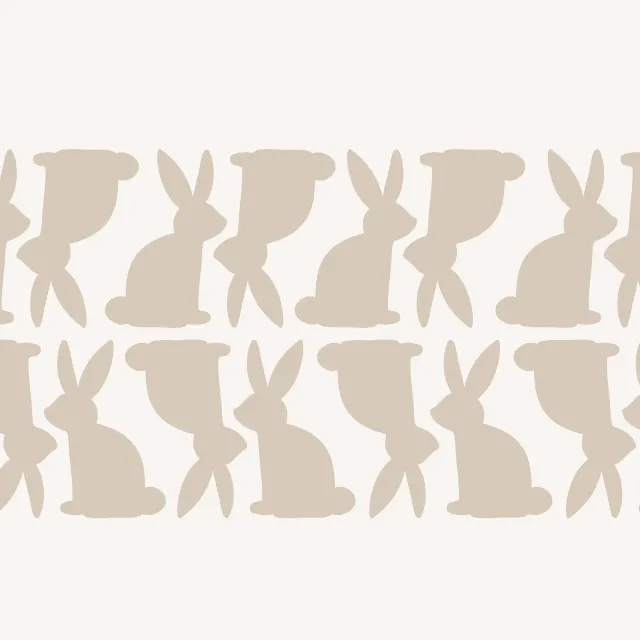 Kissen Hasen Streifen beige