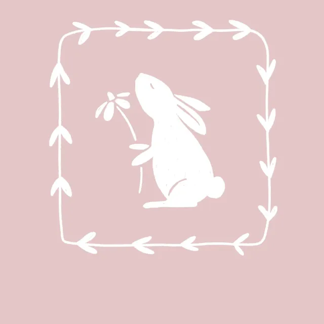 Kissen Hase mit Blume rosa