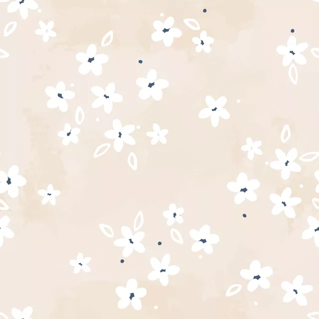 Kissen Mini White Flower Pattern