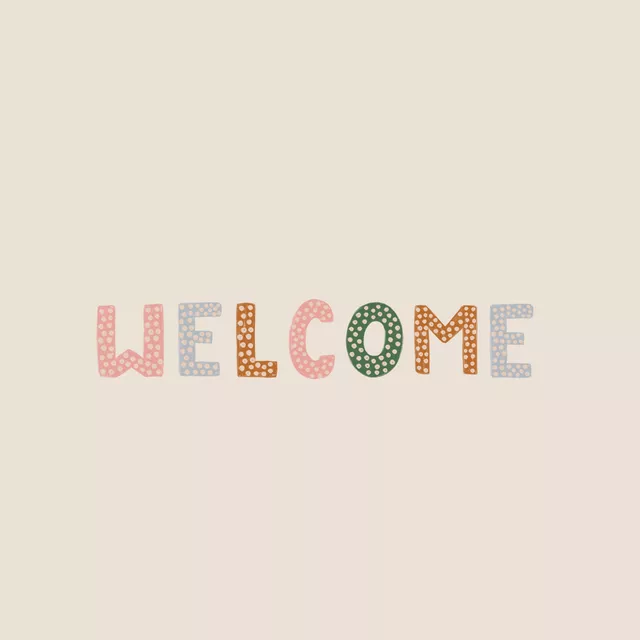 Kissen Welcome gepunktet
