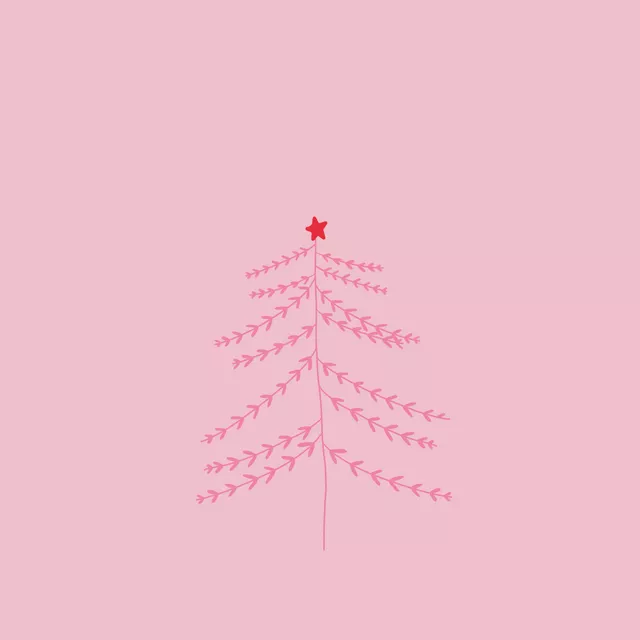 Kissen Winter Baum Pink