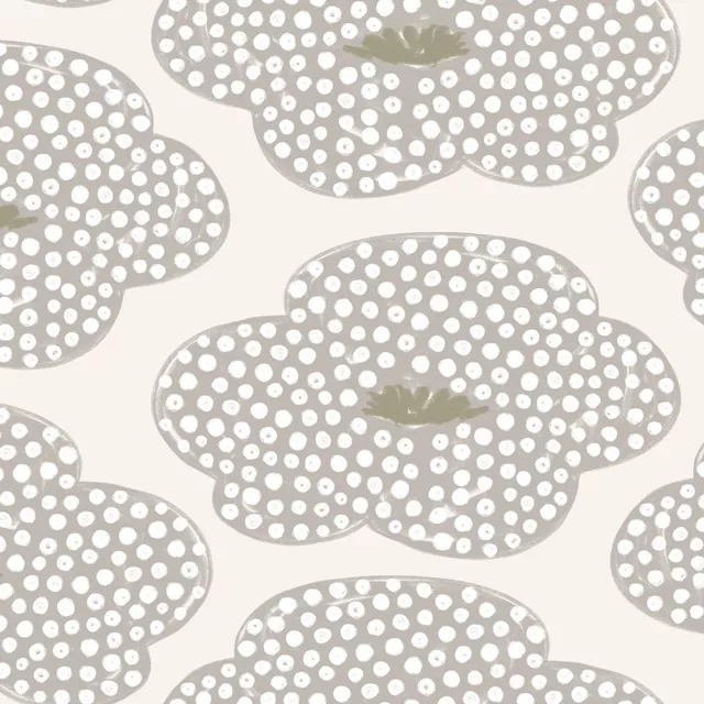 Tischdecke Allover Blume grau
