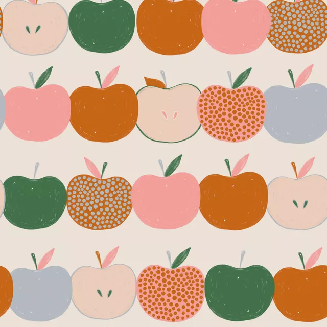 Sitzkissen Allover Apfel bunt