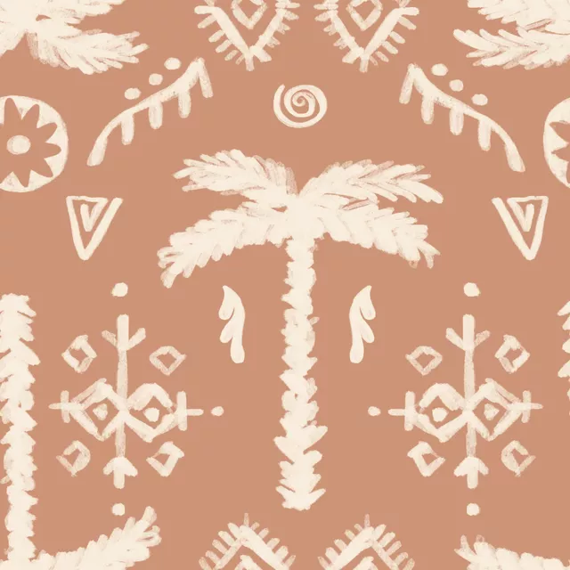 Bettwäsche PALM ETHNO IKAT Braun