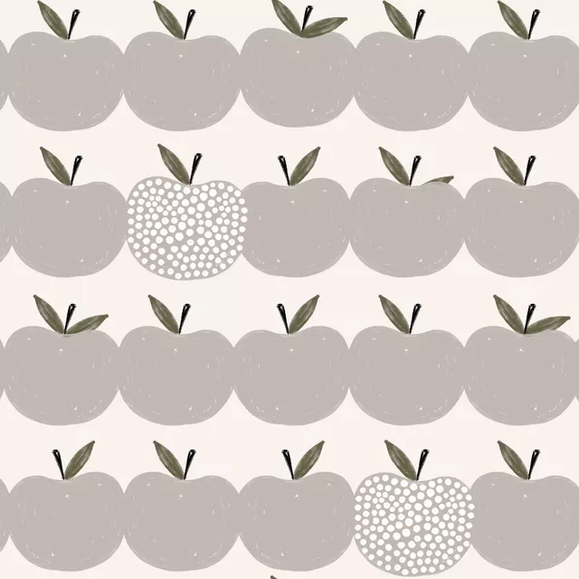 Tischdecke Allover Apfel grau