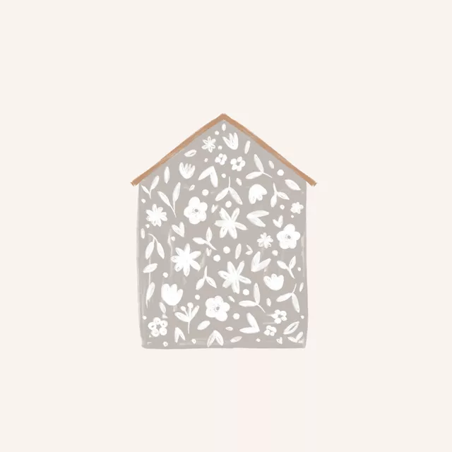 Servietten Haus grau